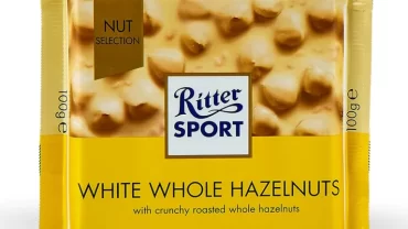 شوكولاتة Ritter SPORT WHITE WHOLE HAZELNUTS