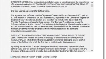 موقع ESET Online Scanner